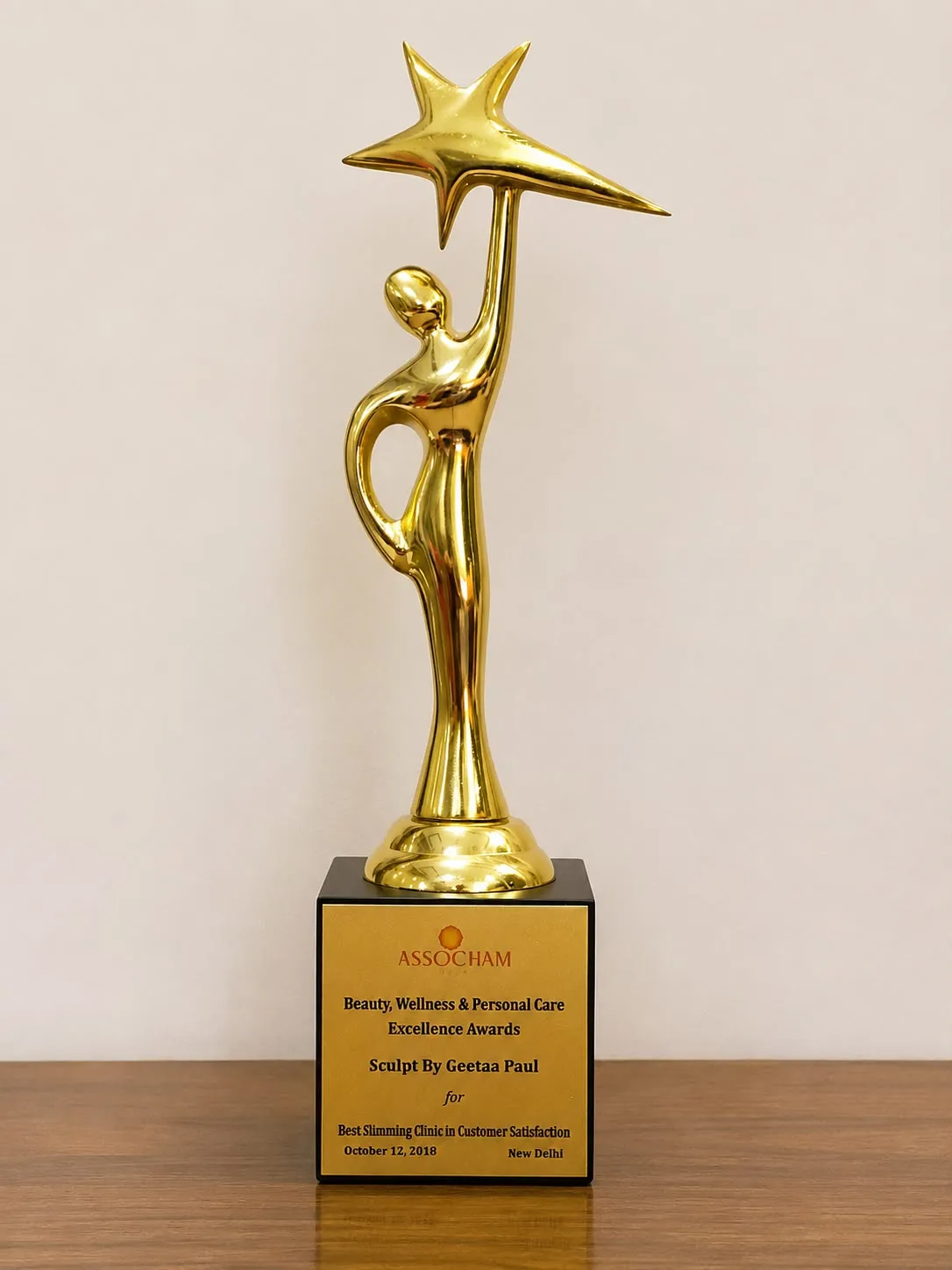 ASSOCHAM Beauty, Wellness & Personal Care Excellence Awards trophy
